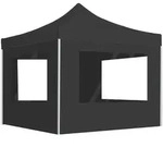 vidaXL Profi-Partyzelt Faltbar mit W&auml;nden Aluminium 3&times;3m Anthrazit