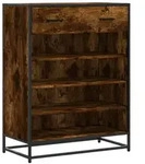 vidaXL Schuhschrank R&auml;uchereiche 75x38x97,5 cm Holzwerkstoff Metall