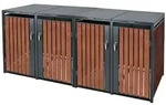 ML-Design M&uuml;lltonnenbox 4er 4 Tonnen 240L 264x80x116,3cm Anthrazit-Rostoptik,