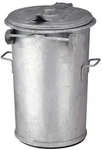 PROREGAL Feuerfeste runde M&uuml;lltonne aus Stahl | 110 Liter, Hx&Oslash; 95x51cm |...