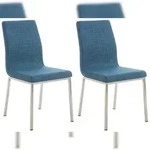 CLP 2er Set Esszimmerst&uuml;hle Colmar Stoff blau