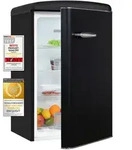 Exquisit Retro Vollraumk&uuml;hlschrank RKS120-V-H-160E mattschwarz | Nutzinhalt:...