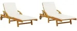vidaXL Sonnenliegen 2 Stk. mit Auflagen 200x68x83 cm Massivholz Akazie