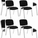 CLP 4er Set St&uuml;hle Ken Chrom Stoff schwarz