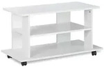Relaxdays TV Board mit Rollen, 2 F&auml;cher f&uuml;r Fernseher, Konsole & Receiver,