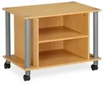 Relaxdays TV Tisch mit Rollen, 2 F&auml;cher, Fernseher Ablage, Fahrbarer Fernsehtisch,