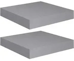 vidaXL Schweberegale 2 Stk. Grau 23x23,5x3,8 cm MDF