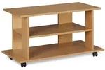 Relaxdays TV Board mit Rollen, 2 F&auml;cher f. Fernseher, Konsole & Receiver, fahrbarer