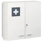 Relaxdays Medizinschrank, abschlie&szlig;bar, 11 F&auml;cher, Stahl, HBT: 53 x 53 x 21,5 cm,