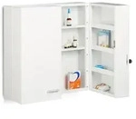Relaxdays Medikamentenschrank XXL Premium Abschlie&szlig;bar 2-T&uuml;rig, 11 F&auml;cher HxBxT 53