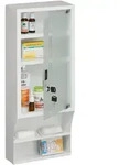 Relaxdays Medizinschrank, Glast&uuml;r, abschlie&szlig;bar, 5 F&auml;cher, HBT 65x27x12 cm, f&uuml;r