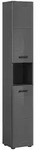 Ebuy24 Soft Hochschrank Bad 2 T&uuml;ren, 1 Regal Grau hochglanz, grau.