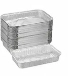 Relaxdays Aluschalen Grill, 50er Set, B x T: 31 x 21 cm, eckige Grillschalen,