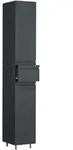 VCM Badm&ouml;bel Hochschrank Silora Anthrazit H. 180 x B. 30 x T. 32 cm