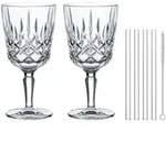 Nachtmann Noblesse Cocktail-/Weinglas 2er Set mit Glastrinkhalmen