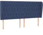 vidaXL Kopfteil mit Ohren Blau 183x23x118/128 cm Stoff