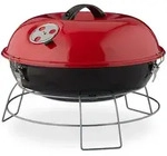 Relaxdays Kugelgrill, tragbar, mit Deckel, leckeres BBQ, Picknickgrill mit gro&szlig;er