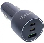 InLine&reg; USB KFZ Stromadapter Power Delivery, 2x USB-C + QC 3.0 USB-A, schwarz
