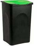 Stefanplast&reg; M&uuml;lleimer Klappdeckel Schwarz - Gr&uuml;n 50 L