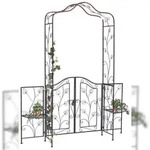 DanDiBo Rosenbogen mit Tor T&uuml;r aus Metall 101759 Gartentor 236x186 cm...