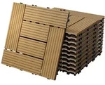 ECD Germany &ndash; WPC Terrassenfliesen &ndash; 30x30 cm 11 Stk.=1m2 Teak Mosaik 