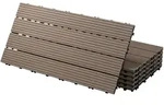 ECD Germany &ndash; WPC Terrassenfliesen &ndash; 60x30 cm Dunkelbraun 5m2 | geriffelt,