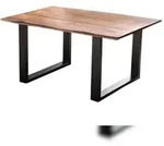 M&ouml;belliebling Esstisch Baumkante massiv Akazie nougatfarben 120 x 80 cm schwarz
