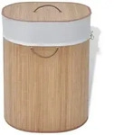 vidaXL Bambus-W&auml;schekorb Oval Natur