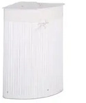 Relaxdays Eckw&auml;schekorb Bambus, faltbare W&auml;schebox 60 l, platzsparend,...