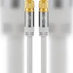 Goobay 70644 SAT Antennenkabel (135 dB typ), 4x geschirmt, 5 m, Wei&szlig; - vergoldet,