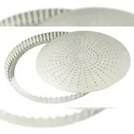 Gobel - Tortenform, geriffelt, perforiert - Wei&szlig;blech - Hebeboden - &Oslash; 280 mm H 28