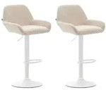 CLP 2er Set Barhocker Braga Stoff creme/wei&szlig;