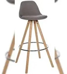 CLP Barhocker Corbin Stoff Rund taupe/natura