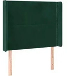 vidaXL Kopfteil mit Ohren Dunkelgr&uuml;n 103x16x118/128 cm Samt