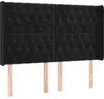 vidaXL Kopfteil mit Ohren Schwarz 147x16x118/128 cm Samt