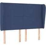vidaXL Kopfteil mit Ohren Blau 147x23x118/128 cm Stoff