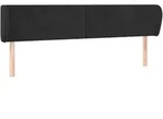 vidaXL Kopfteil mit Ohren Schwarz 163x23x78/88 cm Samt