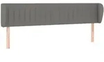 vidaXL Kopfteil mit Ohren Dunkelgrau 203x23x78/88 cm Stoff