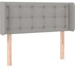vidaXL Kopfteil mit Ohren Hellgrau 93x16x78/88 cm Stoff