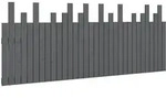 vidaXL Wand-Kopfteil Grau 204x3x80 cm Massivholz Kiefer