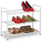 Relaxdays Schuhregal, 6 Paar Schuhe, HxBxT: 48x60x25 cm, Metall Schuhablage, schmal,