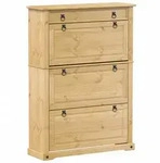 vidaXL Schuhschrank Corona 99x32x138 cm Massivholz Kiefer