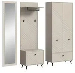 Ebuy24 Notes Garderobenm&ouml;bel Set Beige matt.