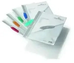 DurableMappen, mit farbigem Clip, PPL, 22x31 cm, transparent