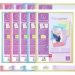 Exacompta 5839E 10x Sichtmapppen A4, PP, 30 H&uuml;llen, Kreacover Pastell - Farben