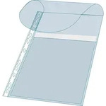 Exacompta Packung mit 10 Schutzh&uuml;llen oben ge&ouml;ffnet mit Lasche 25mm und