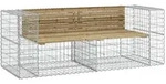 vidaXL Gartenbank aus Gabionen 184x71x65,5 cm Kiefernholz Impr&auml;gniert
