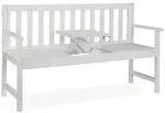 Relaxdays Gartenbank mit integriertem Tisch, 3 Sitzer, robuste Holz Sitzbank, Garten