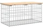 vidaXL Gartenbank aus Gabionen 83x44x42 cm Massivholz Kiefer