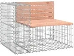 vidaXL Gartenbank aus Gabionen 92x71x65,5 cm Massivholz Douglasie